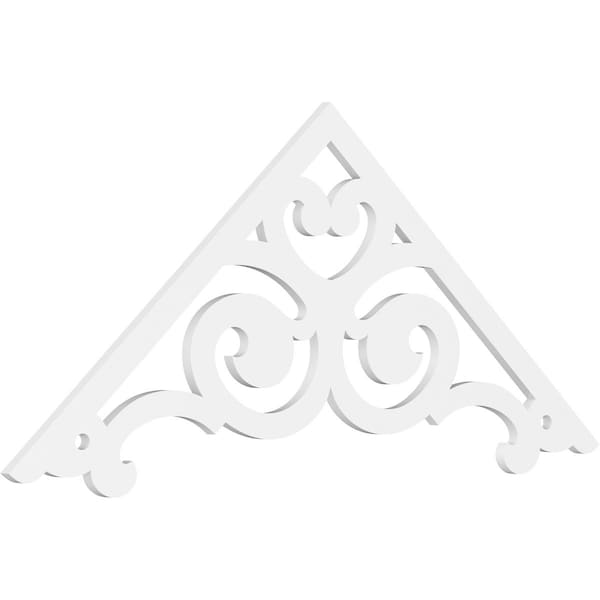 Ekena Millwork Pitch Hurley Architectural Grade PVC Gable Pediment, 72"W x 30"H x 1"P (10/12) GPP072X030X100HUR - main